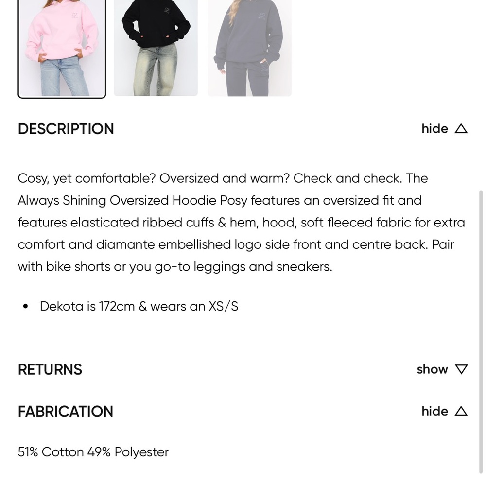 White Fox Boutique Pink Hoodie NWT - Picture 5 of 5